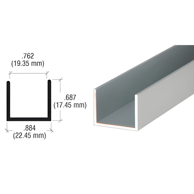 CRL Satin Anodized 3/4" U-Channel