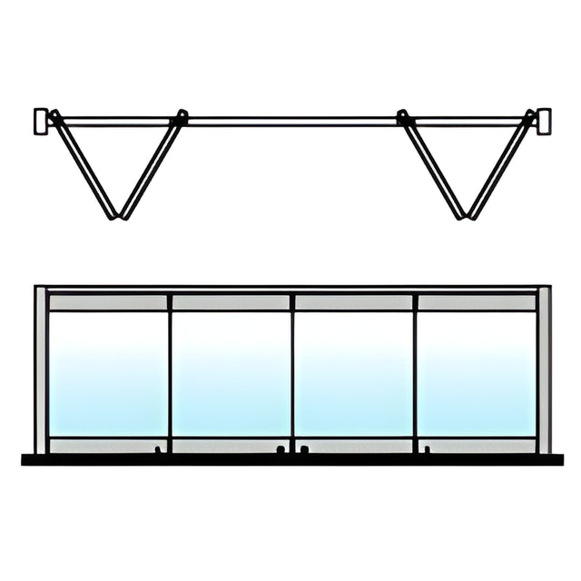 CRL Satin Anodized 4-Panel Bipart Overhead Track Full Bi-Fold Door Configuration