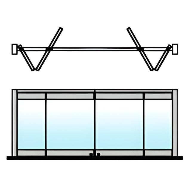 CRL Satin Anodized 4-Panel Bipart Overhead Track Half Bi-Fold Door Configuration