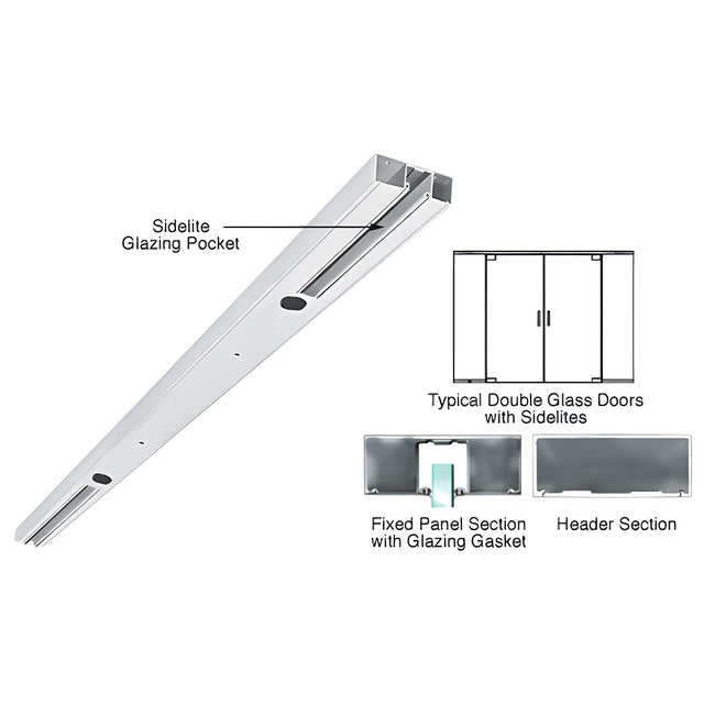 CRL Satin Anodized 4" Two Pocket Double Sided Door Header Custom Length