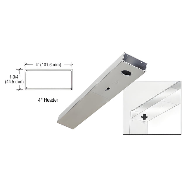 CRL Satin Anodized 4" x 36" Single Door Header