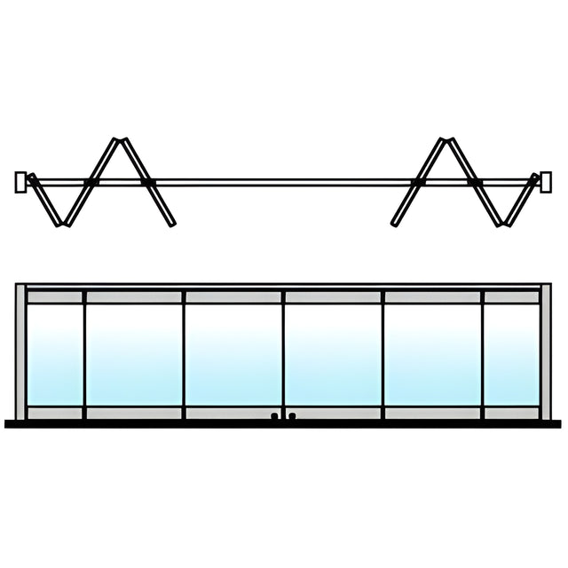 CRL Satin Anodized 6-Panel Bipart Overhead Track Half Bi-Fold Door Configuration