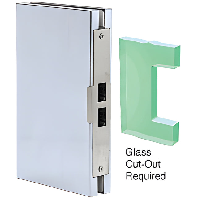 CRL Satin Anodized 6" x 10" Center "Entrance" Lock Glass Keeper