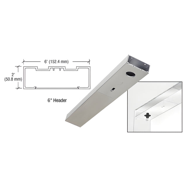 CRL Satin Anodized 6" x 36" Single Door Header