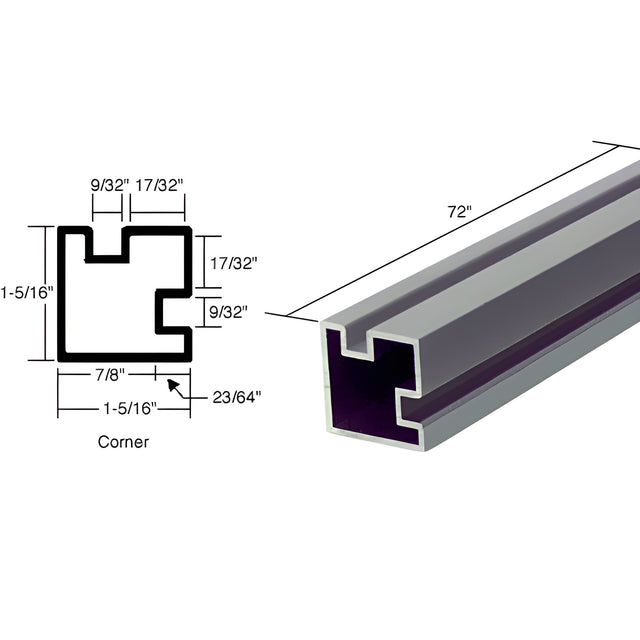 CRL Satin Anodized 72" Corner Post Extrusion