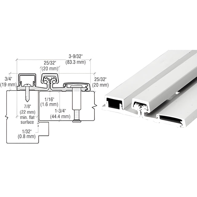CRL Satin Anodized 83" Roton 157HD Series Heavy-Duty Full Surface Frame Face Continuous Hinge