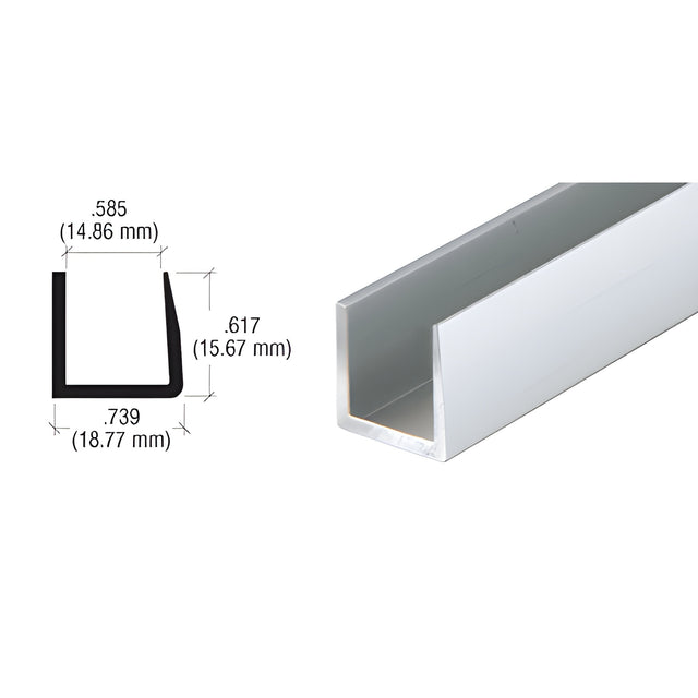 CRL Satin Anodized 9/16" Single Aluminum U-Channel