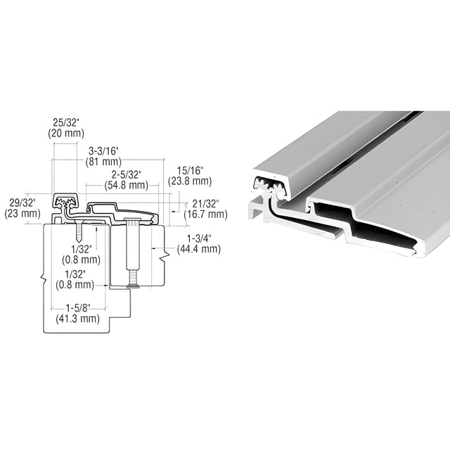 CRL Satin Anodized 95" Roton 210HD Series Heavy-Duty Full Surface Hinge