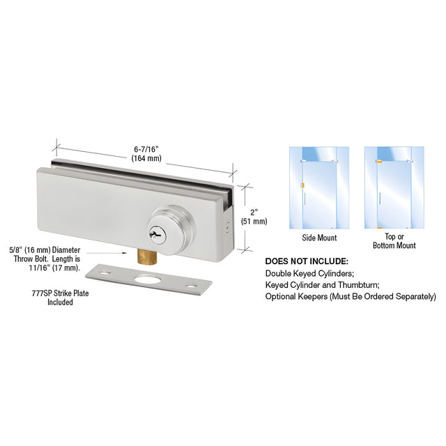 CRL Satin Anodized AMR Series Patch Lock