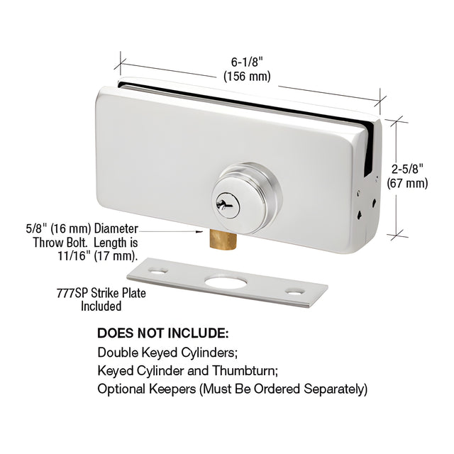 CRL Satin Anodized AMR215 Series Patch Lock