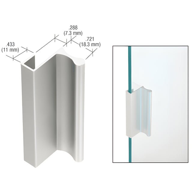 CRL Satin Anodized Aluminum 3" Pull with 7/16" Lip for Sliding Glass and Panel Door