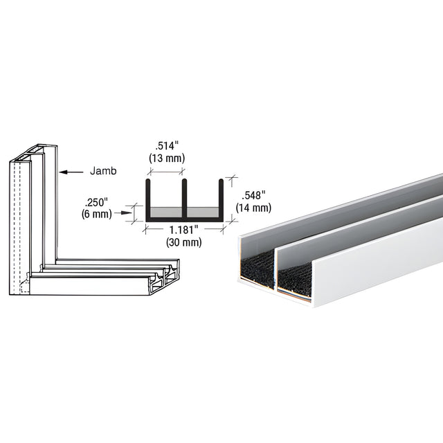 CRL Satin Anodized Aluminum Double Jamb with Sponge Rubber Lining