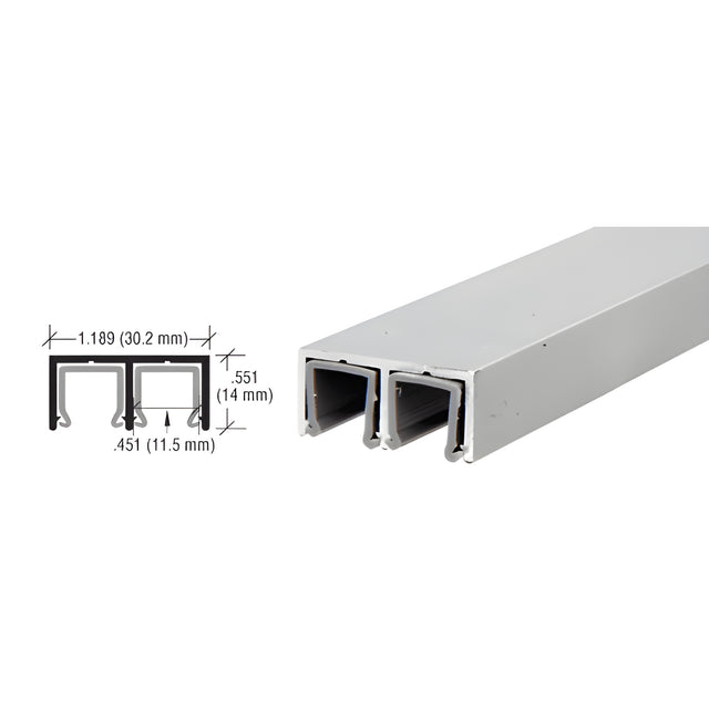 CRL Satin Anodized Aluminum Plastic Lined Double Upper Channel