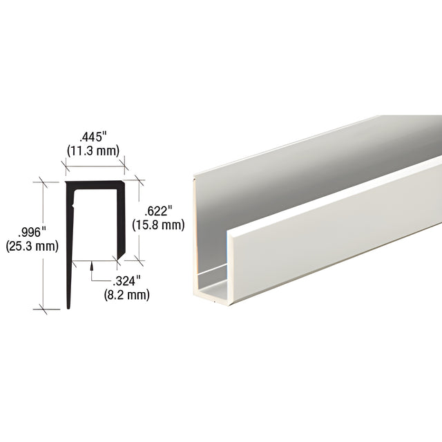 CRL Satin Anodized Canadian Style 1/4" Deep Nose "J" Channel