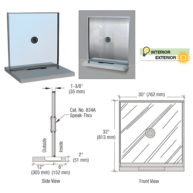 CRL Satin Anodized Cashier Window Unit