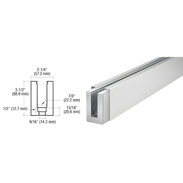 CRL Satin Anodized Custom B5L Low Profile Shoe Drilled for 1/2" to 5/8" Glass