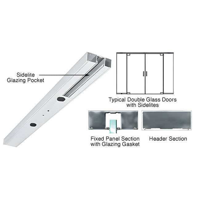 CRL Satin Anodized Custom Length 4-1/2" One Pocket Double Sided Door Header