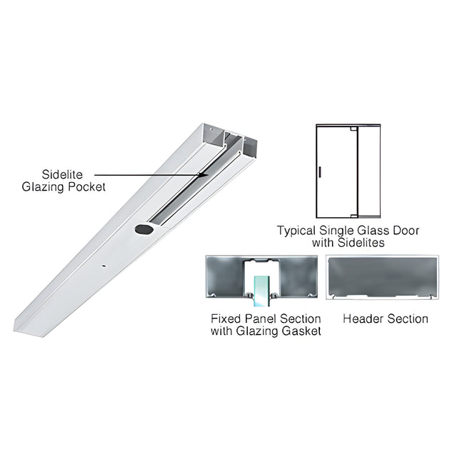 CRL Satin Anodized Custom Length 4-1/2" One Pocket Single Sided Door Header