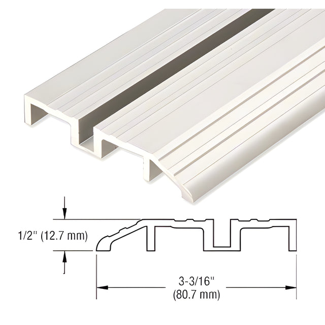 CRL Satin Anodized Custom Length Bottom Guide Half Threshold for OT Series Top Hung Sliders and Bi-Fold Doors