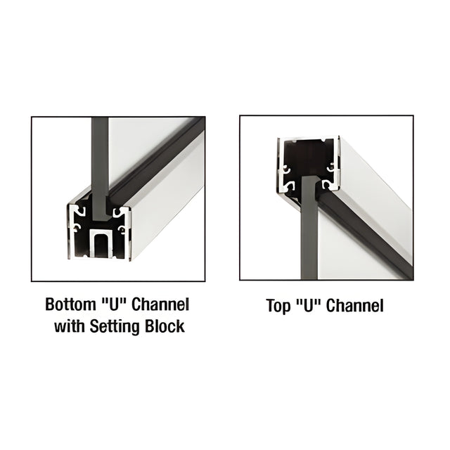 CRL Satin Anodized Custom Length U-Channel with Roll-In Top Load Gasket