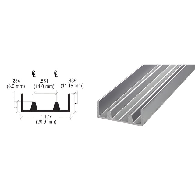 CRL Satin Anodized D594 Aluminum Lower Track