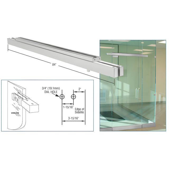 CRL Satin Anodized Double Narrow Floating Header With Surface Mounted Top Pivots for 72" Wide Opening