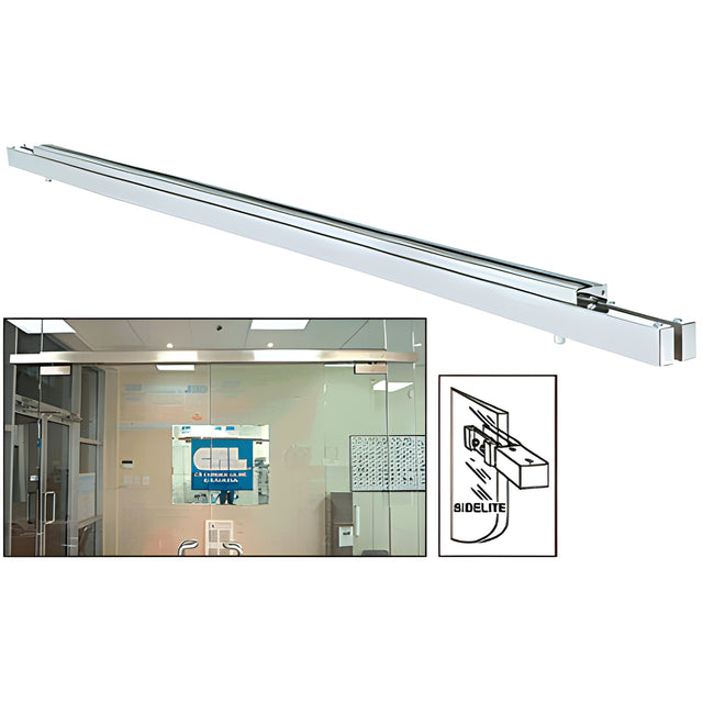 CRL Satin Anodized Double Narrow Floating Header with Surface Mounted Top Pivots - Custom Length