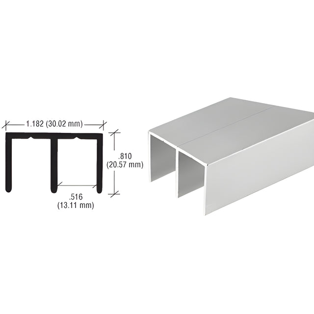 CRL Satin Anodized Extra Depth Aluminum Upper Channel