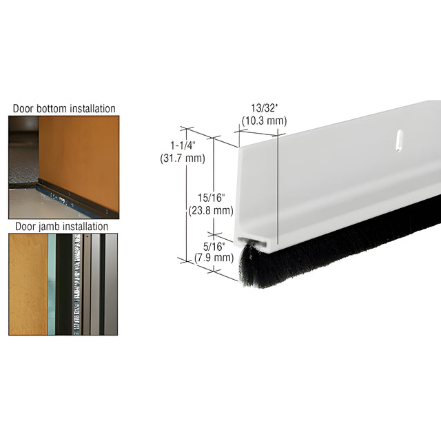 CRL Satin Anodized Finned Door Sweep - 144"