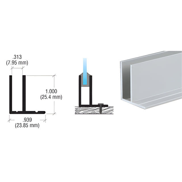 CRL Satin Anodized Fixed Glass Frame