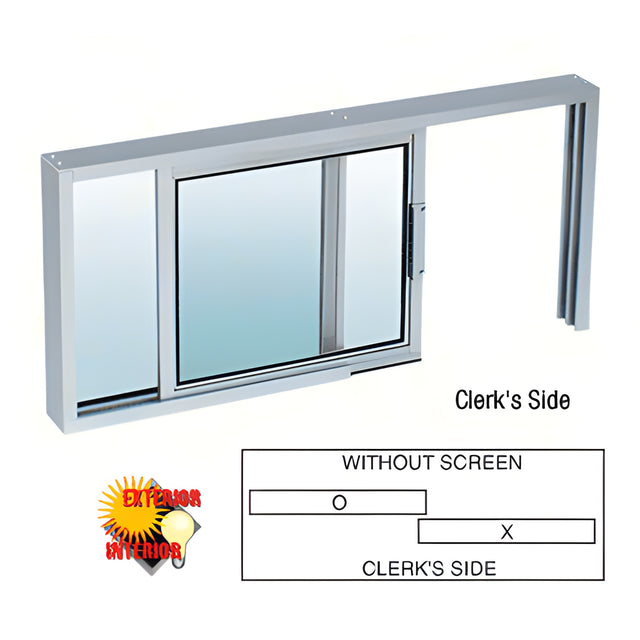CRL Satin Anodized Horizontal Sliding Service Window XO or OX Format with 1/2" Insulating Glass - No Screen