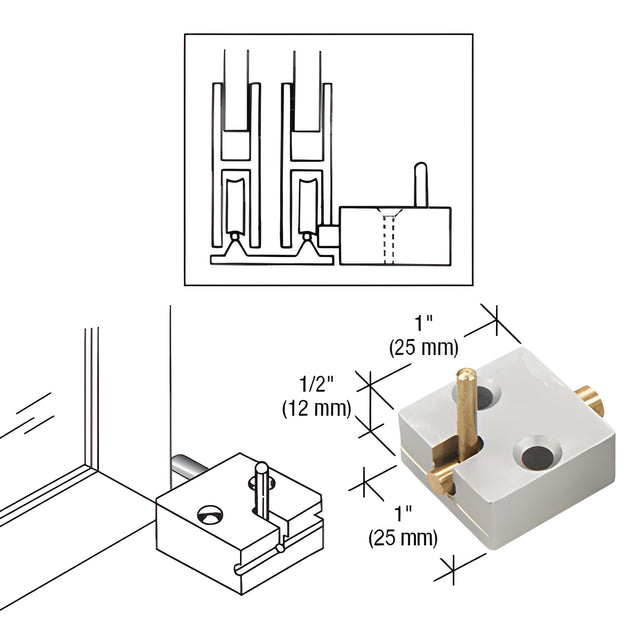 CRL Satin Anodized Low Profile Deck Catch for Pass-Thru Windows
