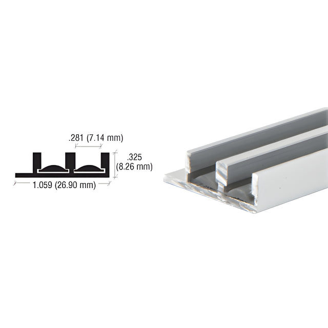 CRL Satin Anodized Lower Track with Fiber Inserts