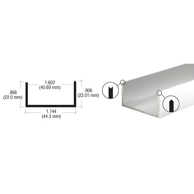 CRL Satin Anodized Mullion Support U-Channel
