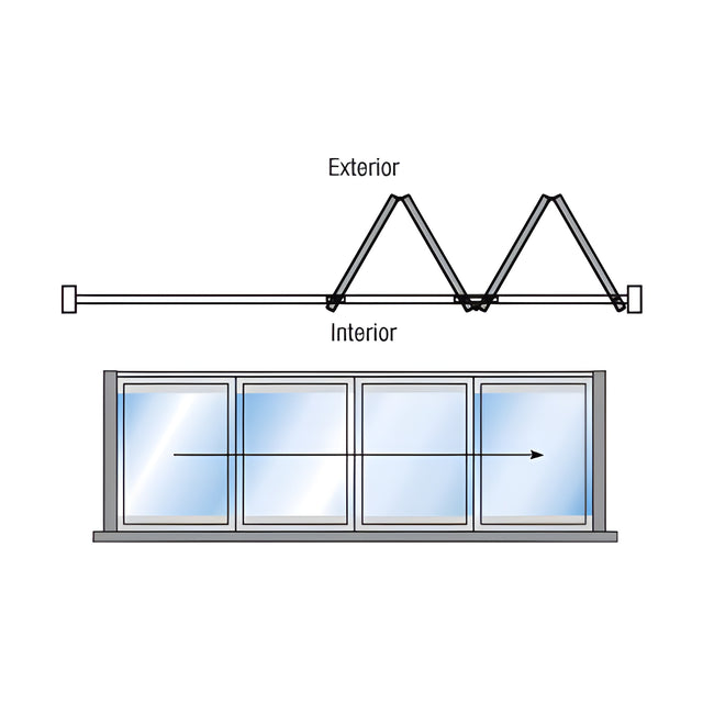 CRL Satin Anodized Palisades S90 Bi-Fold 4 Panel Right Hand Exterior Swing with Raised Sill