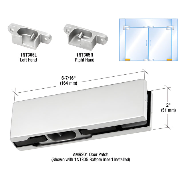 CRL Satin Anodized RH North American Bottom Door Patch Fitting
