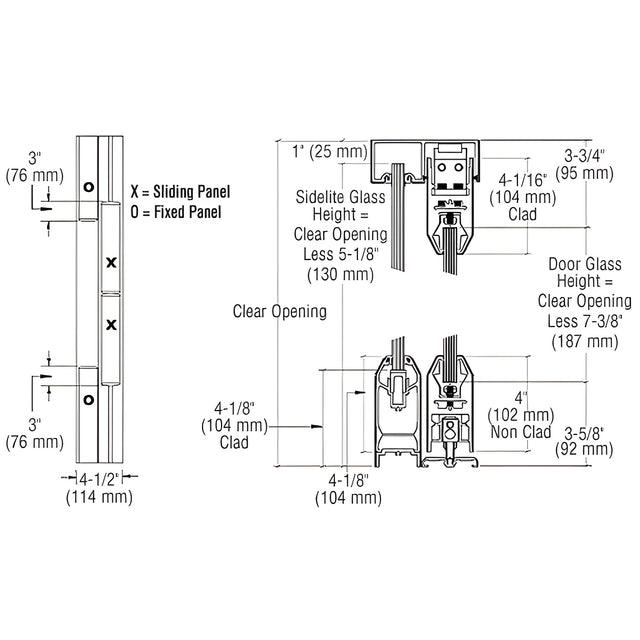 CRL Satin Anodized SSR Bottom Rolling Sliding Door System OXXO