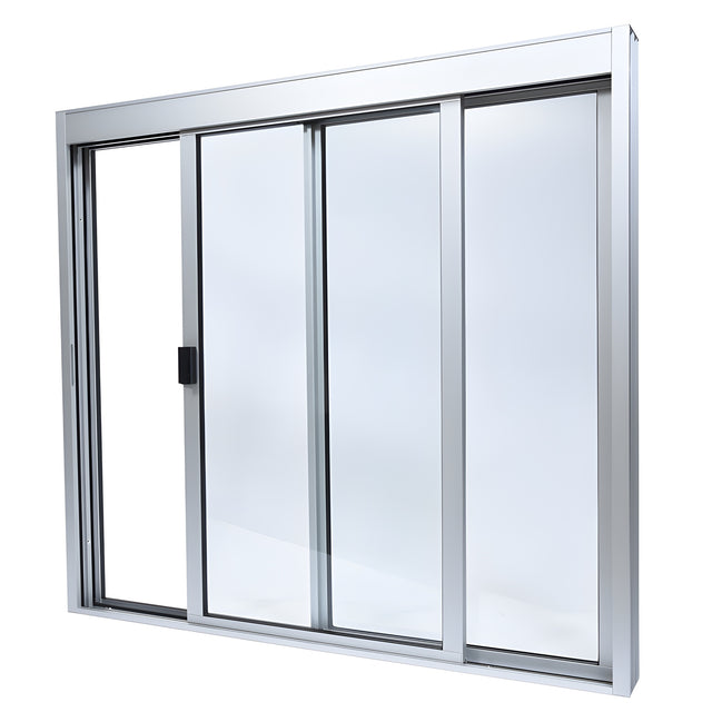 CRL Satin Anodized Standard Size Manual DW Deluxe Service Window Glazed with Full Bottom Track