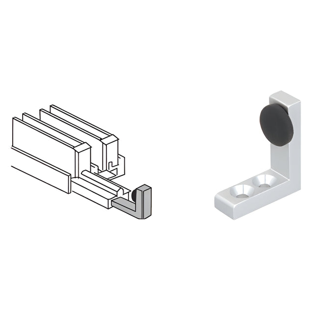 CRL Satin Anodized Single Stop for Sliding Doors