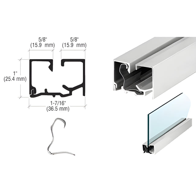 CRL Satin Anodized Snap-In Sash with Clips - 12'