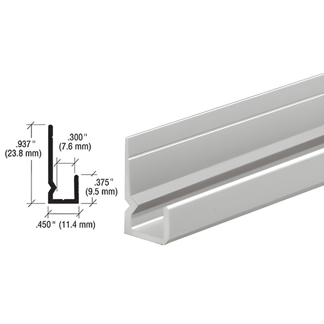 CRL Satin Anodized Standard Heavy Indented Back Aluminum 1/4" J-Channel