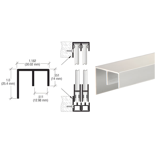 CRL Satin Anodized Surface Mount Double Channel Extrusion