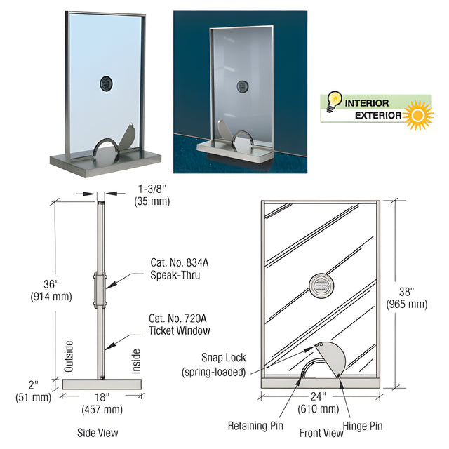 CRL Satin Anodized Ticket Window Unit