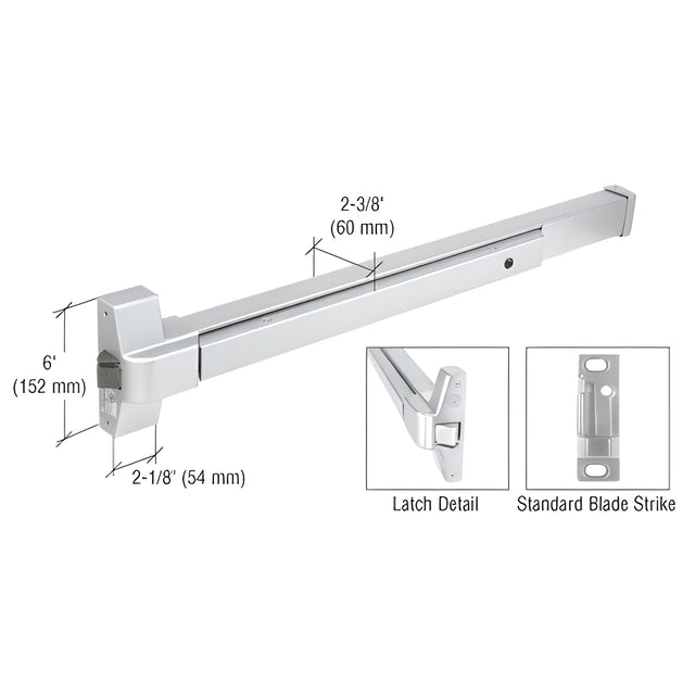 CRL Satin Anodized Touch Bar Rim Panic Exit Device