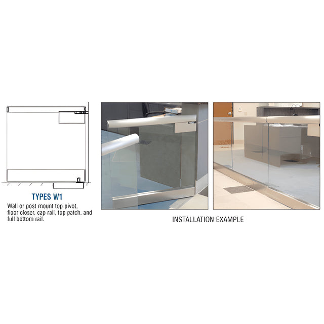 CRL Satin Anodized W1 Series Gate Wide Rail With 2.5" Cap