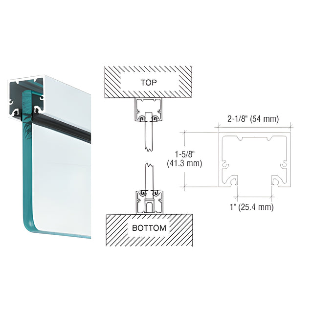 CRL Satin Anodized Wide U-Channel with Top Load Roll-In Glazing Gasket for 3/4" Glass - Custom Length