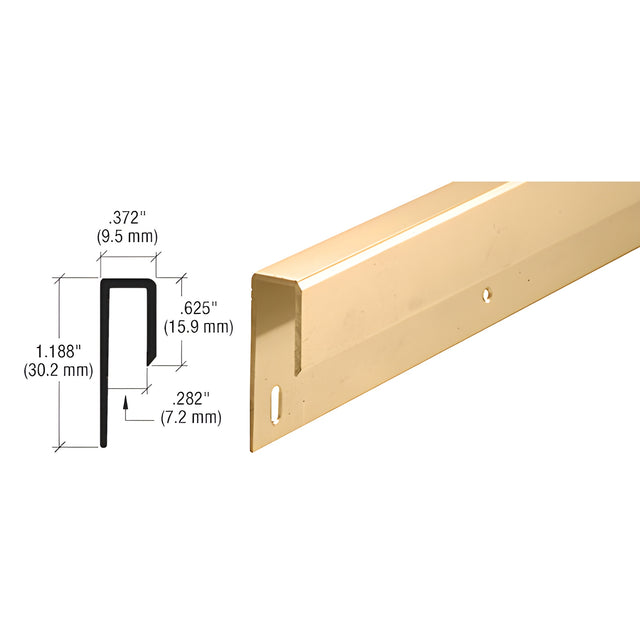 CRL Satin Brass 1/4" Deep Nose Aluminum J-Channel