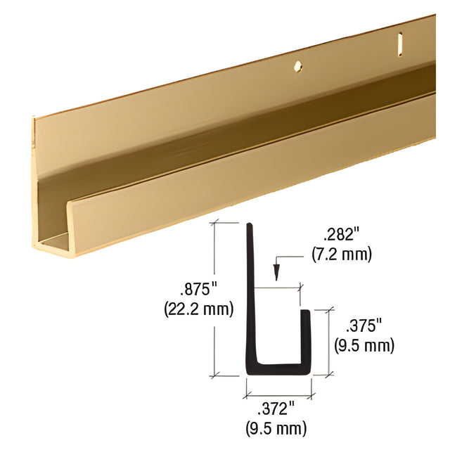 CRL Satin Brass 1/4" Standard Aluminum J-Channel