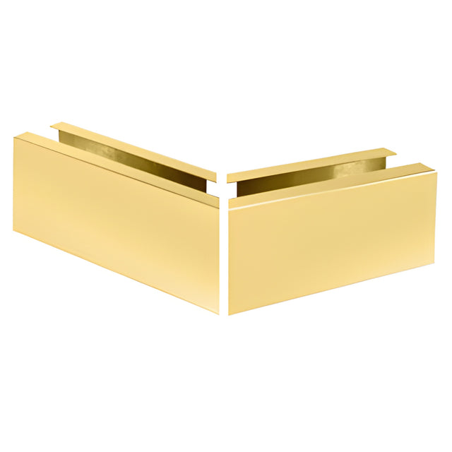 CRL Satin Brass 12" 135 Degree Mitered Corner Cladding for L25S Series Heavy-Duty Square Base Shoe