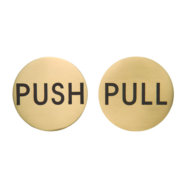 CRL Satin Brass 2" Round Push/Pull Set - Etched Brass